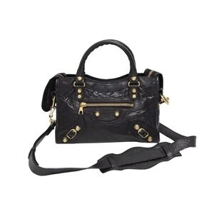 BALENCIAGA Giant City shoulder bag black lambskin
